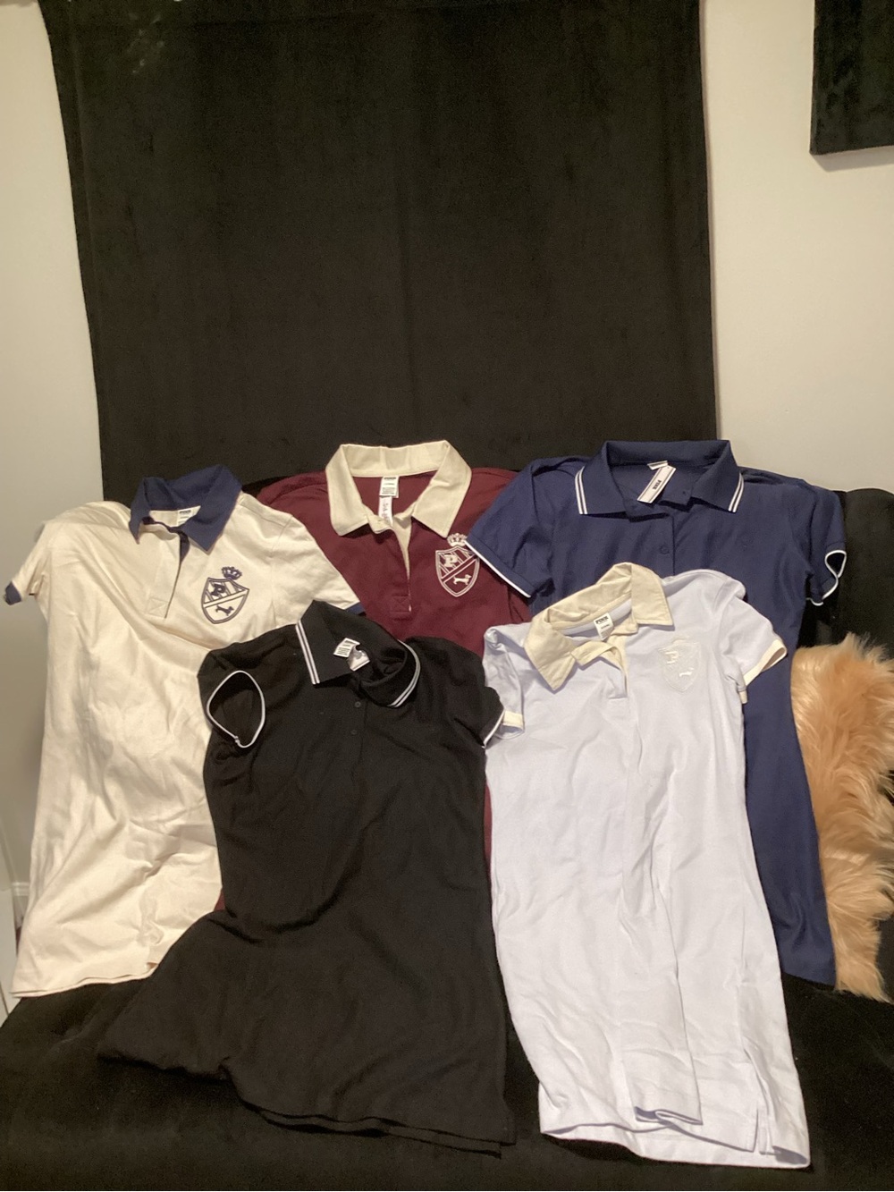 Women Polo Dress Shirt Pack - Navy, Cream, Black, Maroon, Light Blue